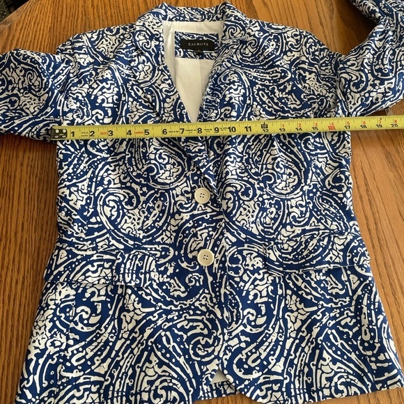 Talbots Paisley Print Vintage Boxy Blazer Sz4 Preppy Artsy Unique - Picture 10 of 11